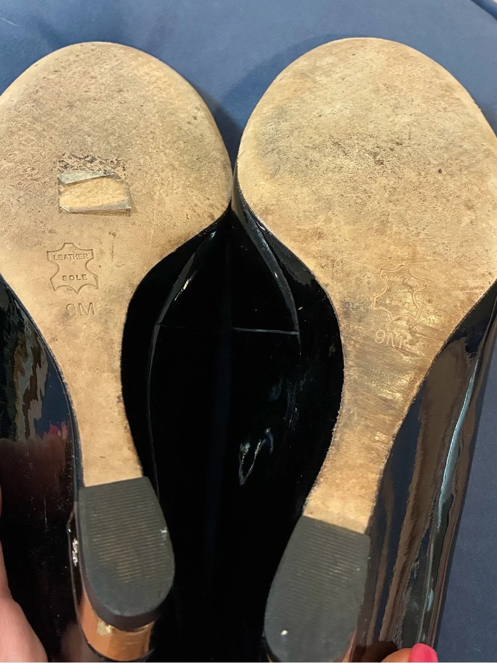 Tory Burch Black Patent Leather Wedge Pumps